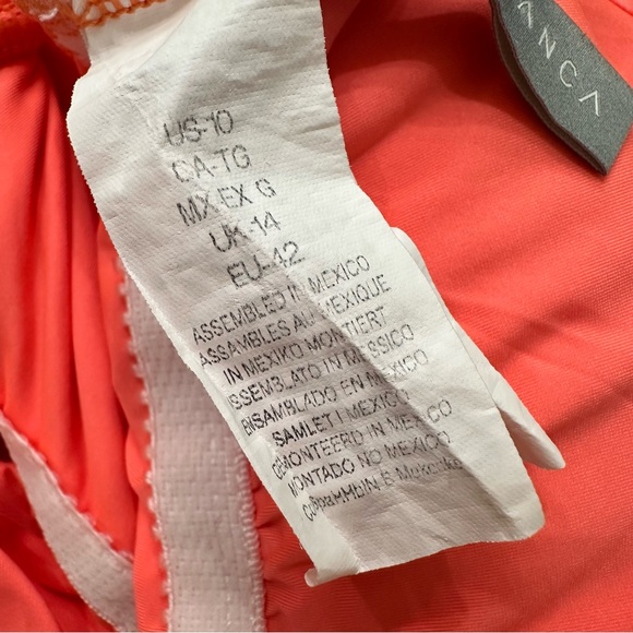 La Blanca Island Goddess Off Shoulder Ruffle One Piece - Hot Coral Swim Suit 10 - Picture 8 of 13